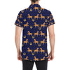 Horse Luxury Themed Pattern Print Men's Short Sleeve Button Up Shirt