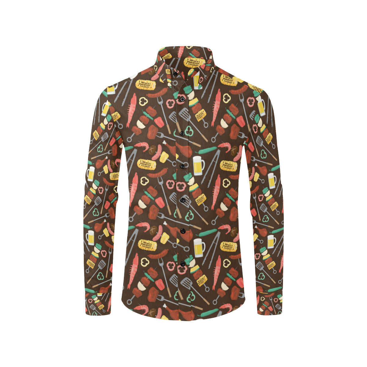 Barbecue Pattern Print Design 05 Men's Long Sleeve Shirt