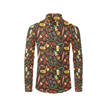 Barbecue Pattern Print Design 05 Men's Long Sleeve Shirt