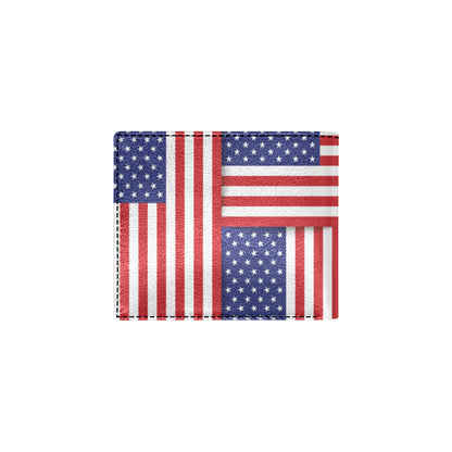 Patriotic US Flag Pattern Print Design A01 Men's ID Card Wallet