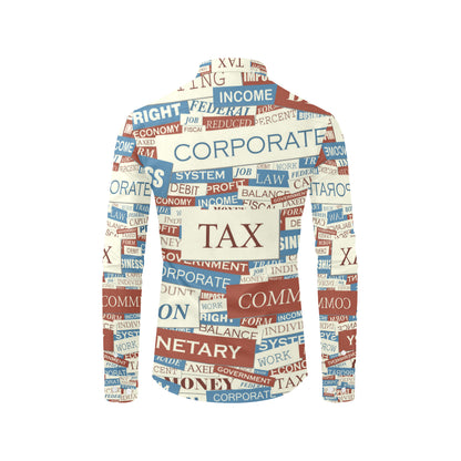 Accounting Financial Pattern Print Design 01 Men's Long Sleeve Shirt