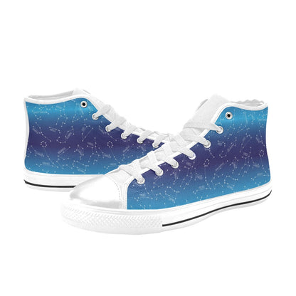 Virgo Print Design LKS302 High Top Women's White Shoes