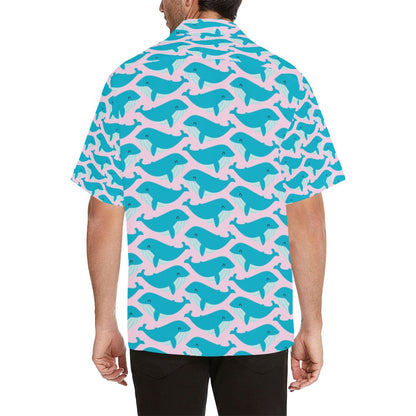 Whale Print Design LKS302 Men's Hawaiian Shirt
