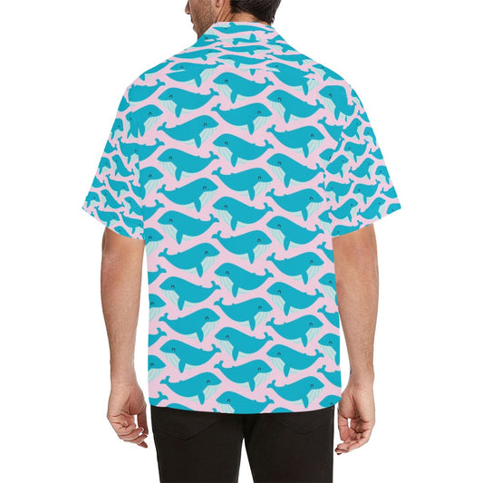 Whale Print Design LKS302 Men's Hawaiian Shirt