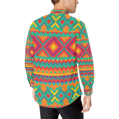 Mexican Pattern Print Design 04 Men's Long Sleeve Shirt