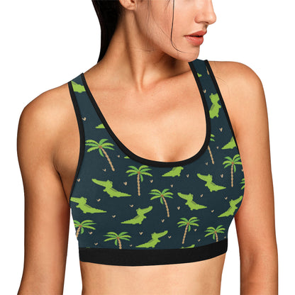 Alligator Pattern Print Design 02 Sports Bra