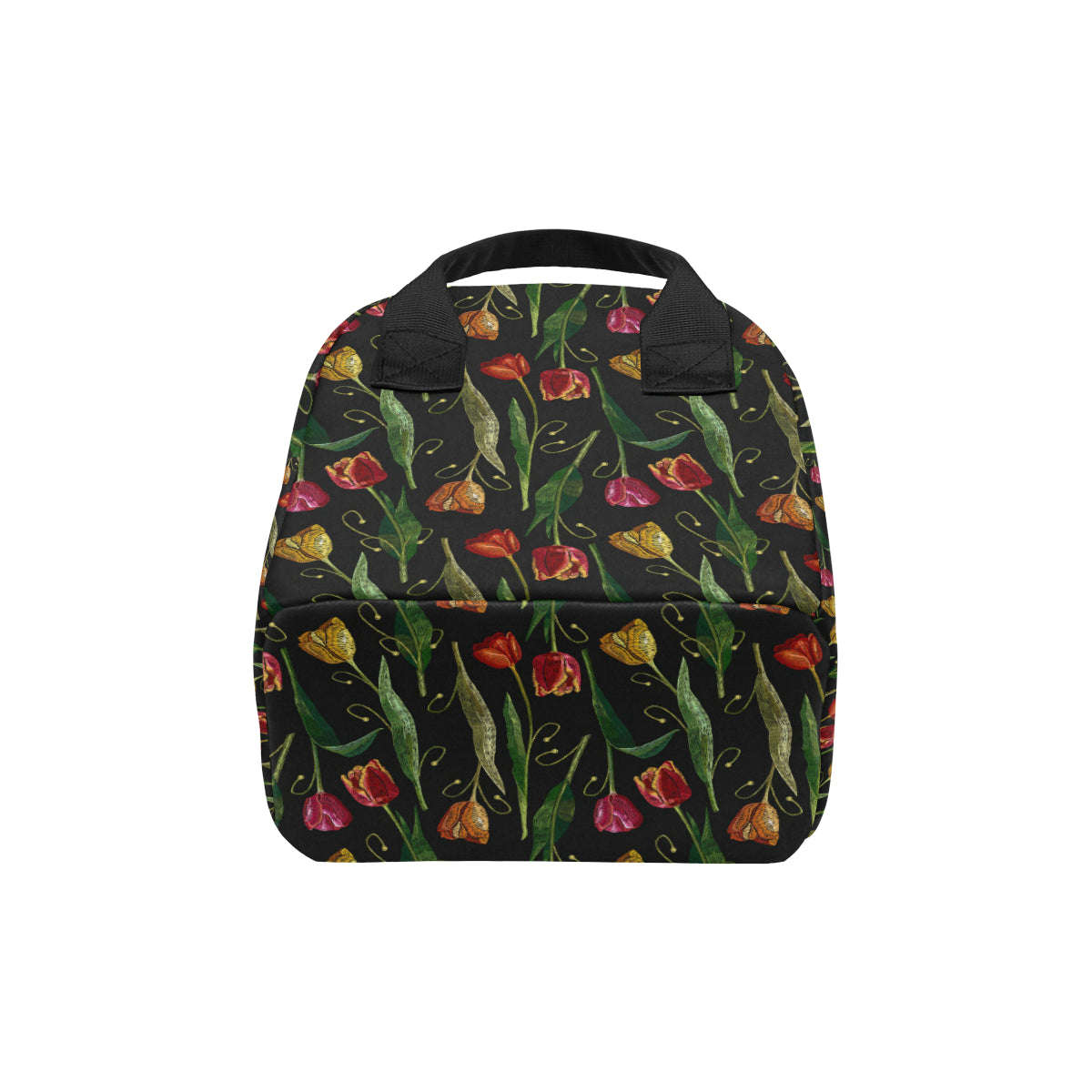 Tulip Embroidered Pattern Print Design TP01 Insulated Lunch Bag