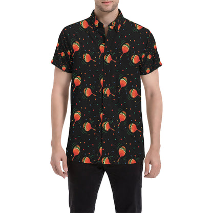 Maracas Pattern Print Design 03 Men's Short Sleeve Button Up Shirt