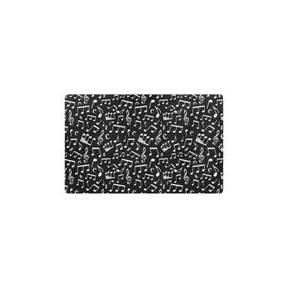 Music Note Black white Themed Print Kitchen Mat