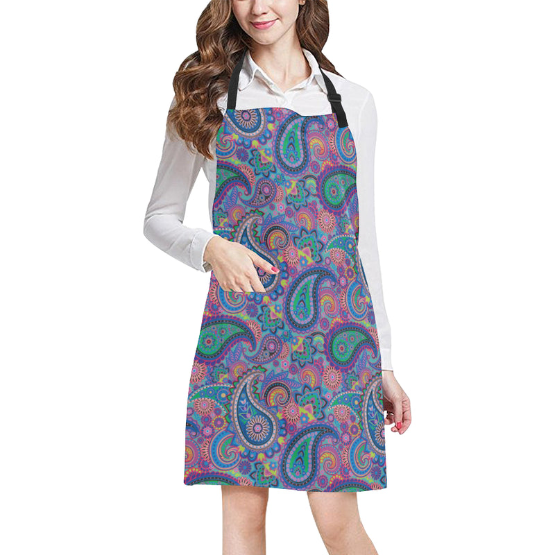Paisley Colorful Pattern Print Design A02 Apron with Pocket