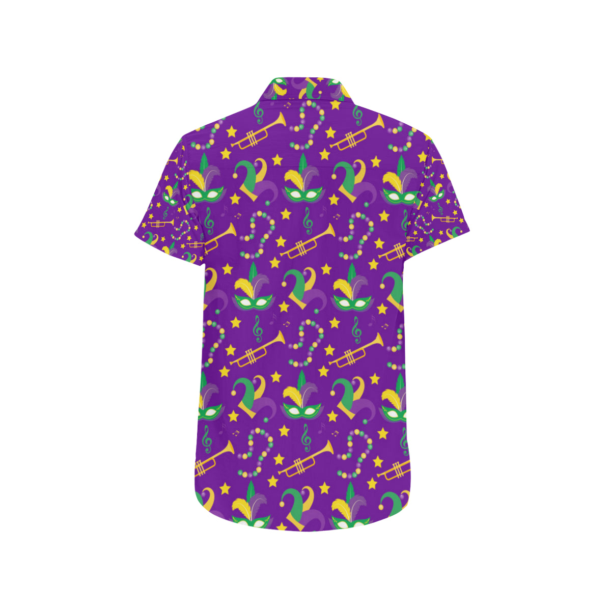 Mardi Gras Pattern Print Design 06 Men's Short Sleeve Button Up Shirt