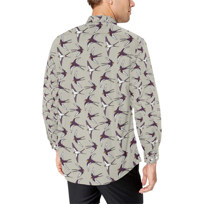 Swallow Bird Pattern Print Design 03 Men's Long Sleeve Shirt