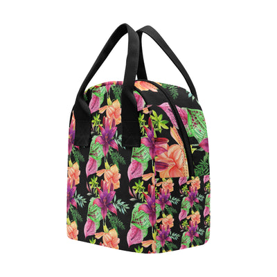Amaryllis Pattern Print Design AL09 Insulated Lunch Bag