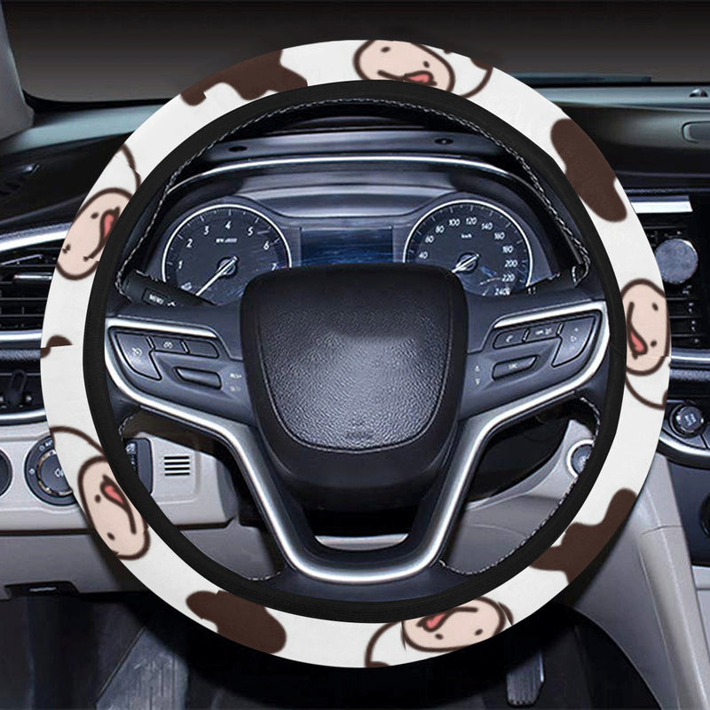 Cow Pattern Print Design 06 Steering Wheel Cover with Elastic Edge