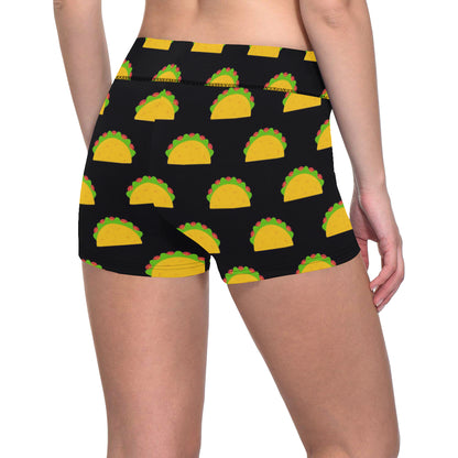 Taco Pattern Print Design TC06 Yoga Shorts