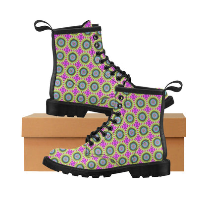 Optical illusion Flower Rainbow Style Women's Boots