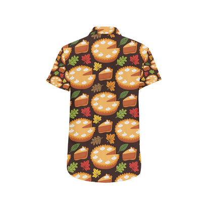 Pie Pattern Print Design A03 Men's Short Sleeve Button Up Shirt