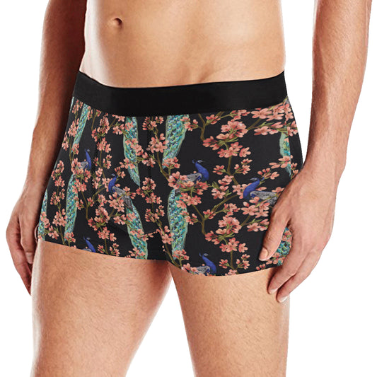 Peacock Pattern Print Design A01 Men's Boxer Briefs