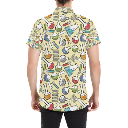 Chemical Pattern Print Design 04 Men's Short Sleeve Button Up Shirt