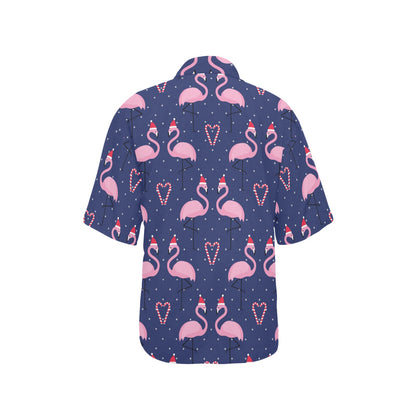 Flamingo Christmas Women's Hawaiian Shirt