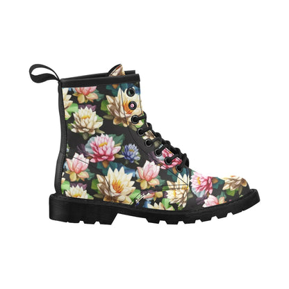 Water Lily Pattern Print Design WL02 Women's Boots