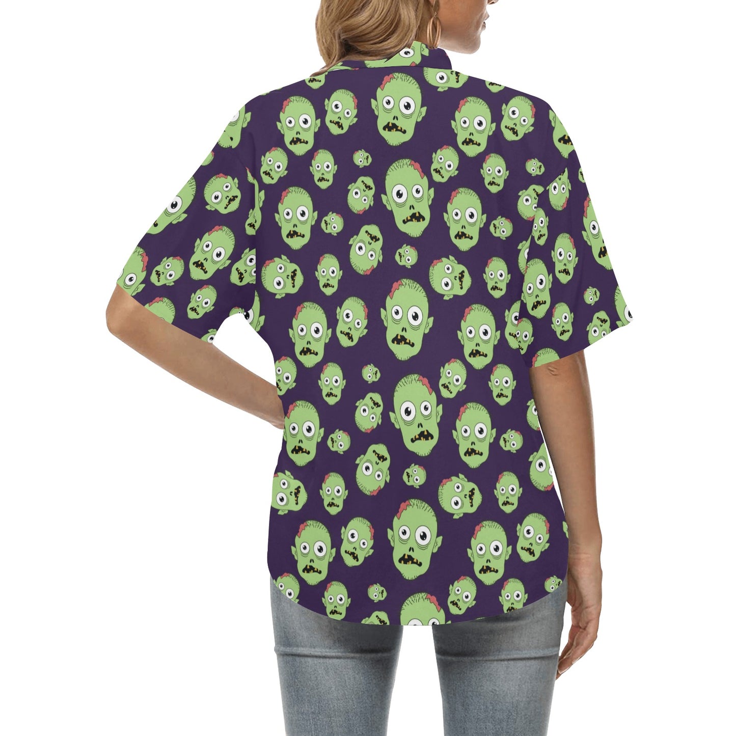Zombie Print Design LKS303 Women's Hawaiian Shirt
