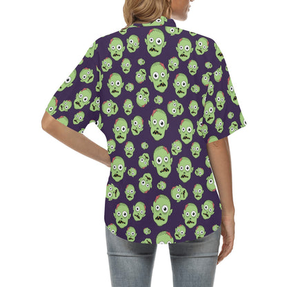 Zombie Print Design LKS303 Women's Hawaiian Shirt