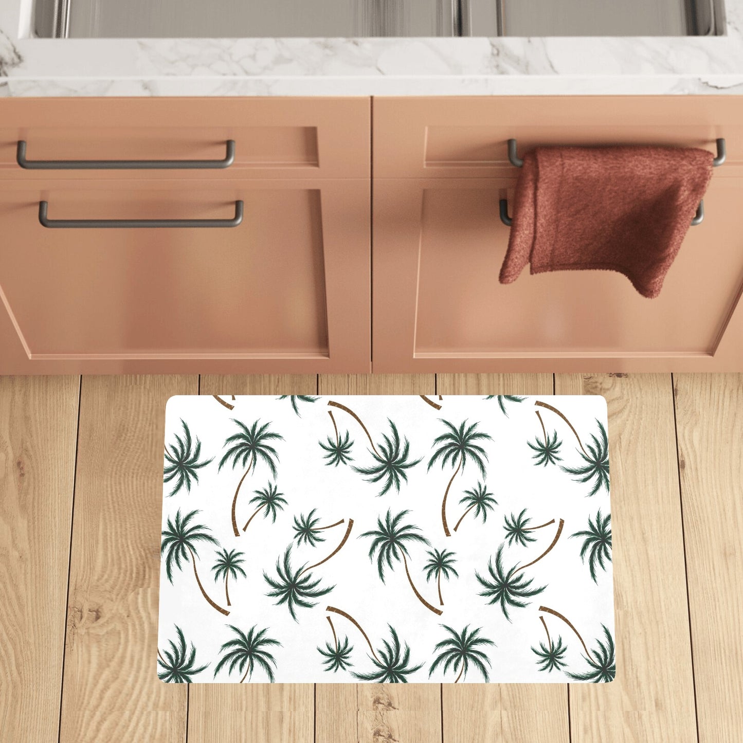 Palm Tree Pattern Print Design PT07 Kitchen Mat