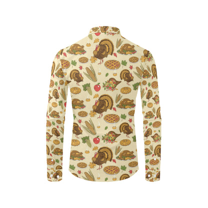 Turkey Pattern Print Design 02 Men's Long Sleeve Shirt