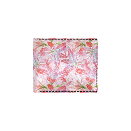 Amaryllis Pattern Print Design 02 Men's ID Card Wallet