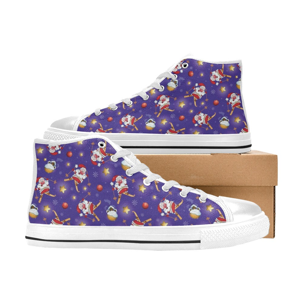 Ski Print Design LKS308 High Top Women's White Shoes