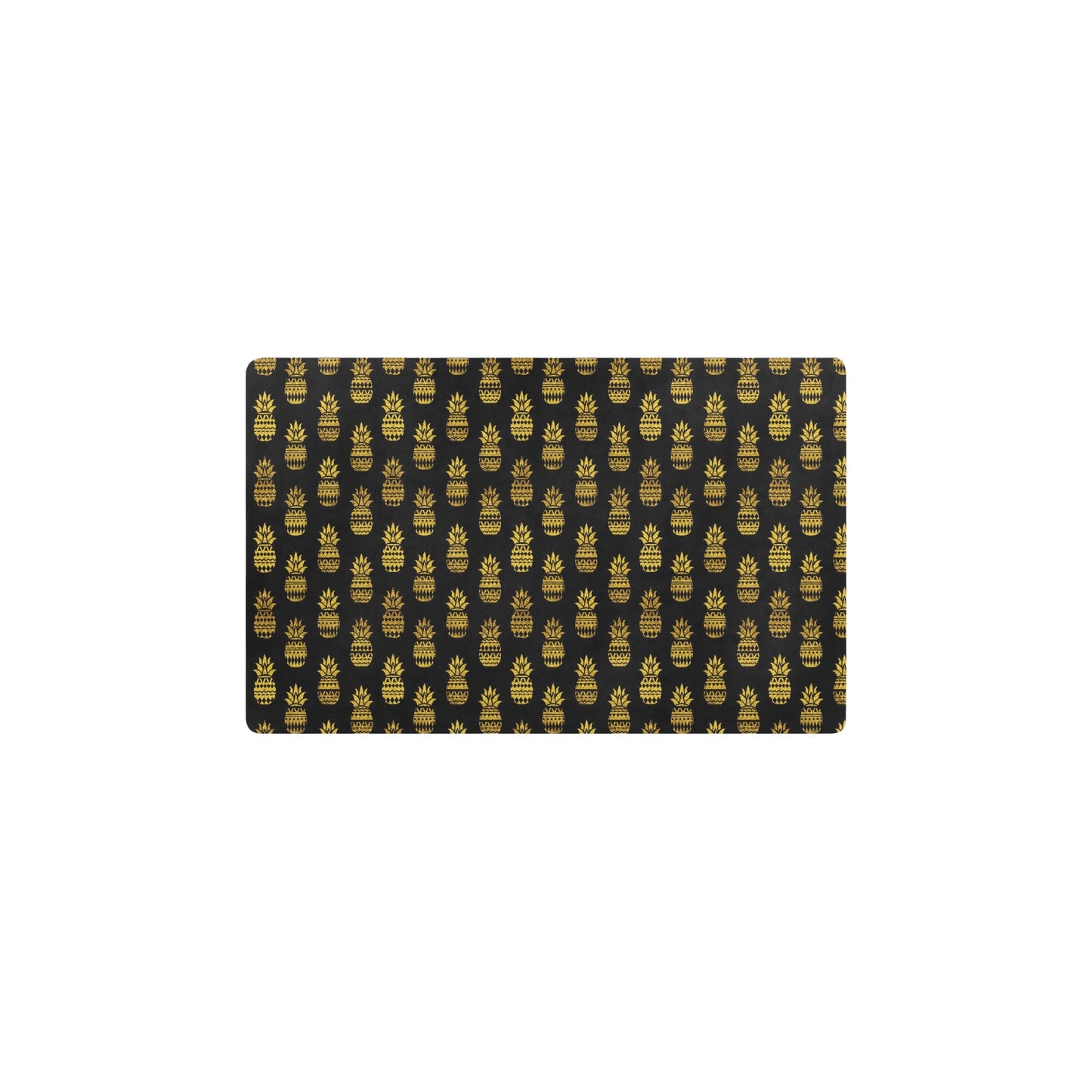 Pineapple Gold Tribal Style Print Kitchen Mat