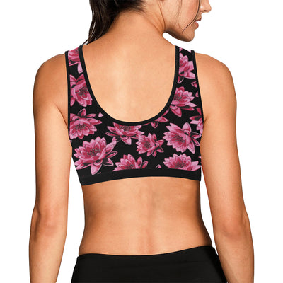 Lotus Pattern Print Design 03 Sports Bra