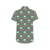 Alien Pattern Print Design 02 Men's Short Sleeve Button Up Shirt