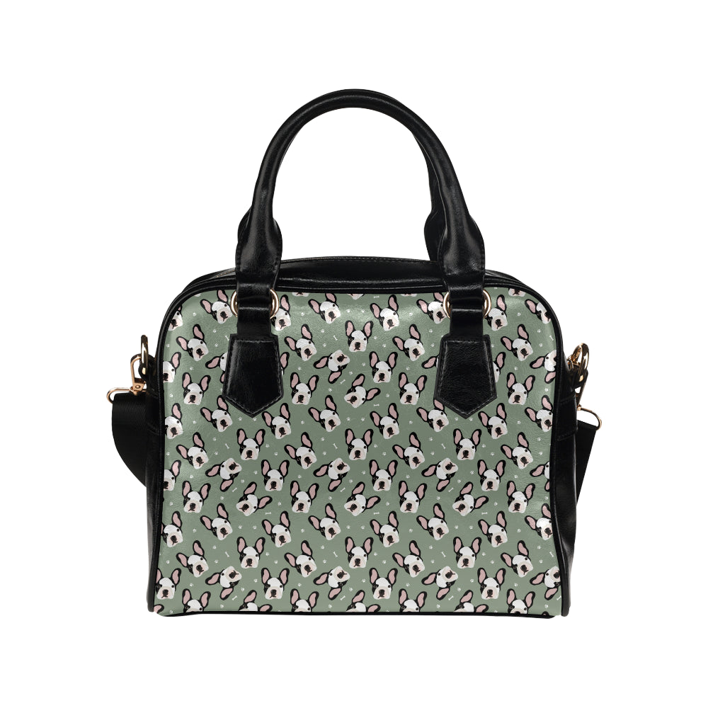Boston Terrier Pattern Print Design 05 Shoulder Handbag