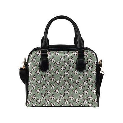 Boston Terrier Pattern Print Design 05 Shoulder Handbag