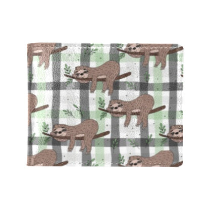 Sloth Print Design LKS301 Men's ID Card Wallet