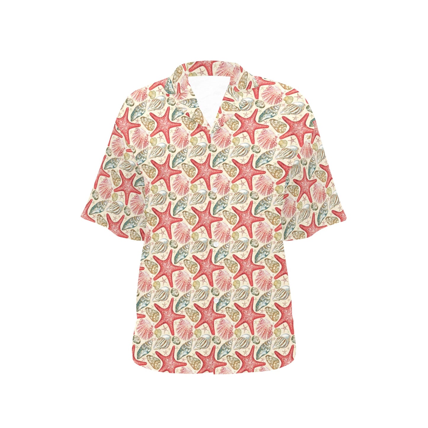 Seashell Print Design LKS301 Women's Hawaiian Shirt