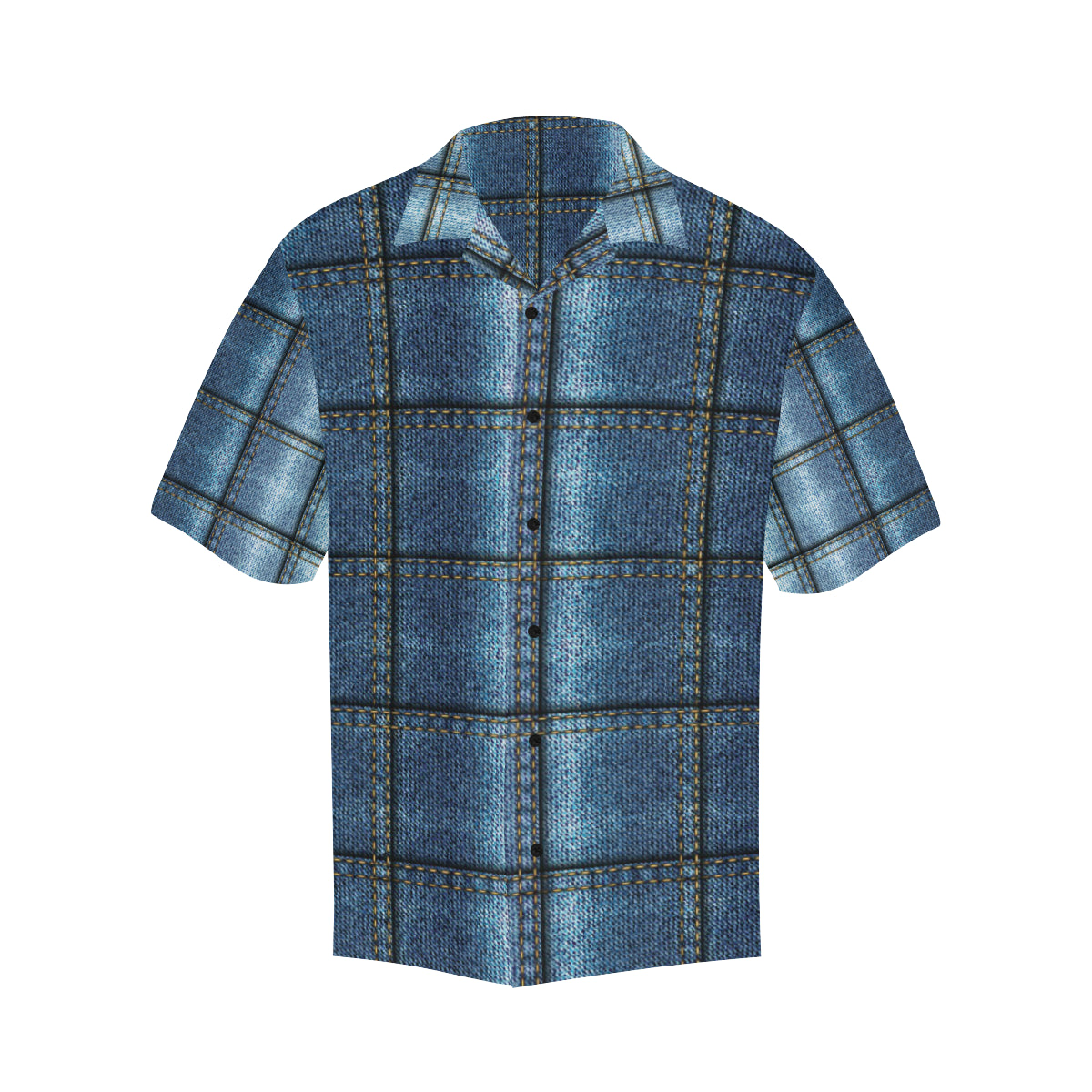 Jean Patchwork Pattern Print Design 02 Men's Hawaiian Shirt