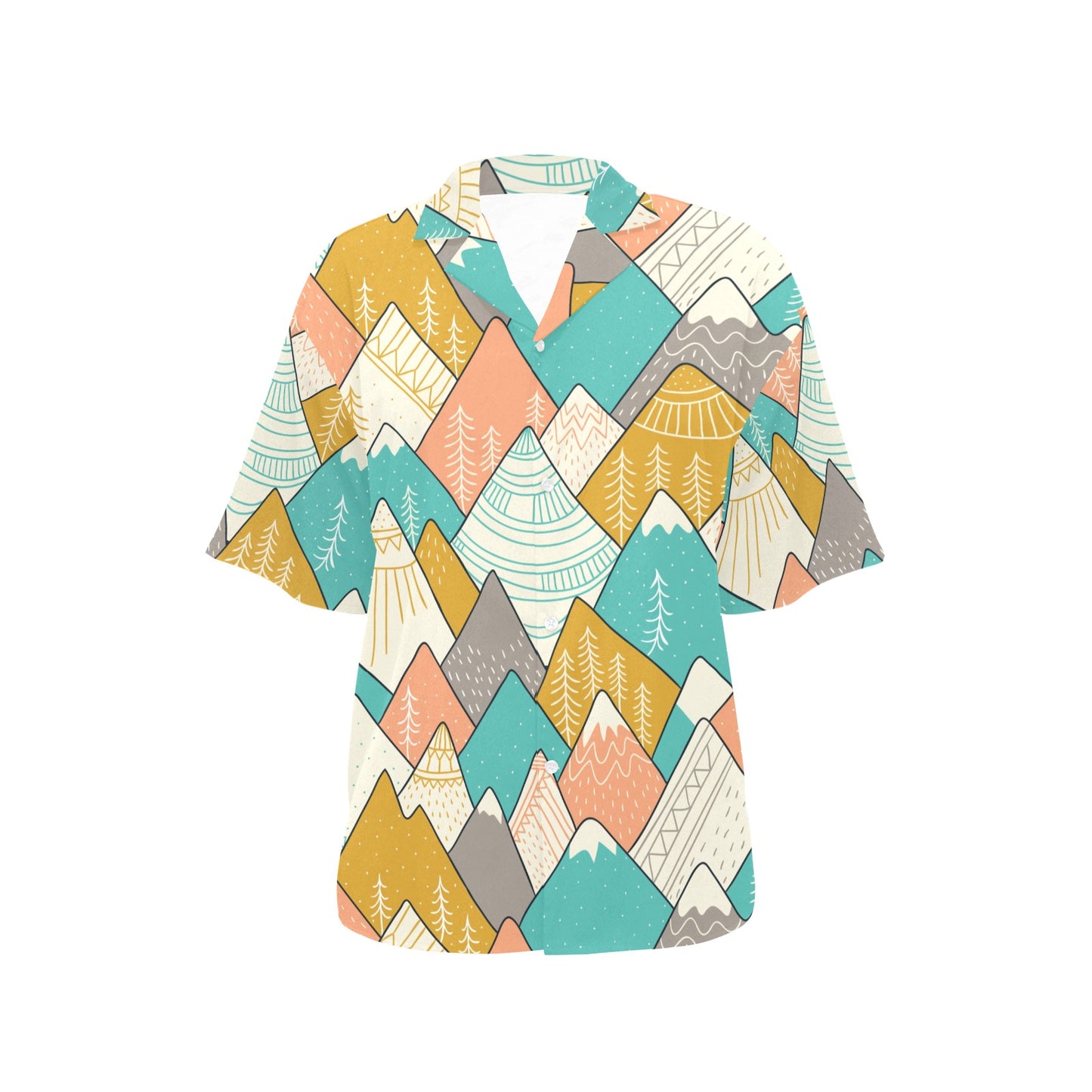 Mountain Pattern Print Design 02 Women's Hawaiian Shirt