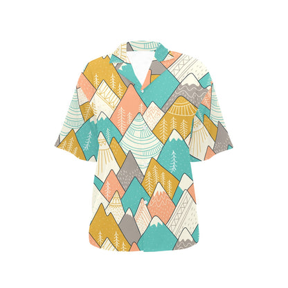 Mountain Pattern Print Design 02 Women's Hawaiian Shirt