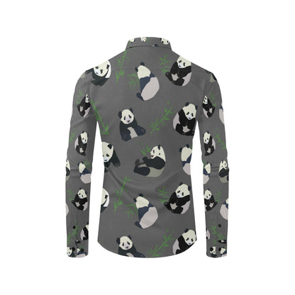 Panda Pattern Print Design A06 Men's Long Sleeve Shirt