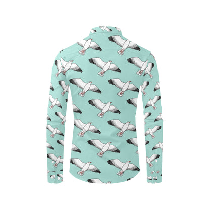 Pigeon Pattern Print Design 02 Men's Long Sleeve Shirt