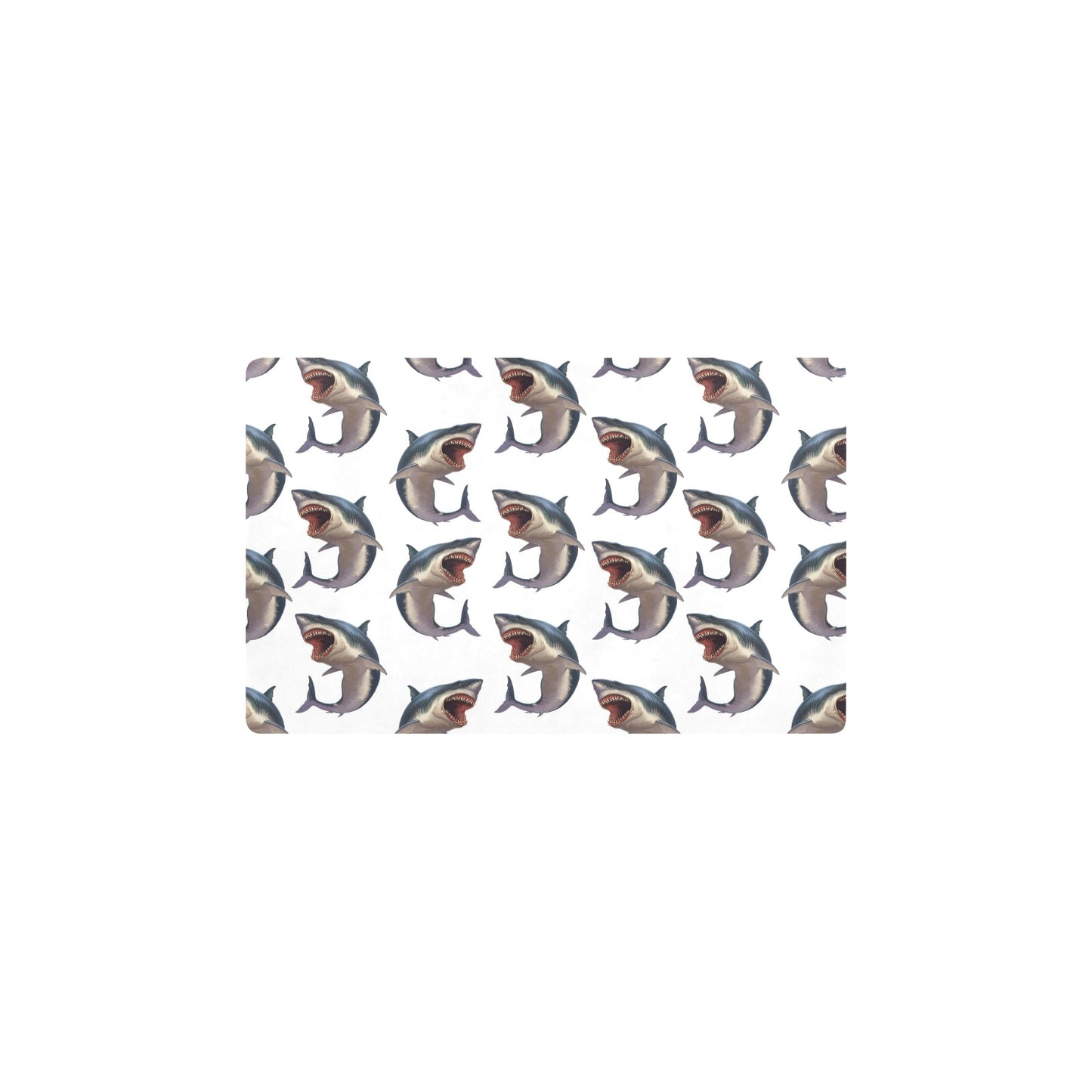 Great White Shark Pattern Print Design 03 Kitchen Mat