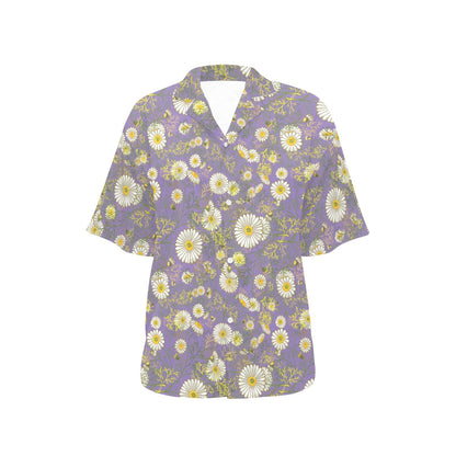 Daisy Pattern Print Design DS011 Women's Hawaiian Shirt