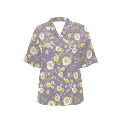 Daisy Pattern Print Design DS011 Women's Hawaiian Shirt