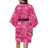 Camo Pink Pattern Print Design 01 Women's Short Kimono