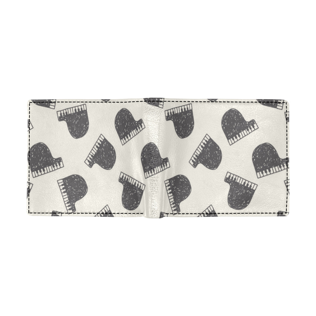Piano Pattern Print Design 04 Men's ID Card Wallet
