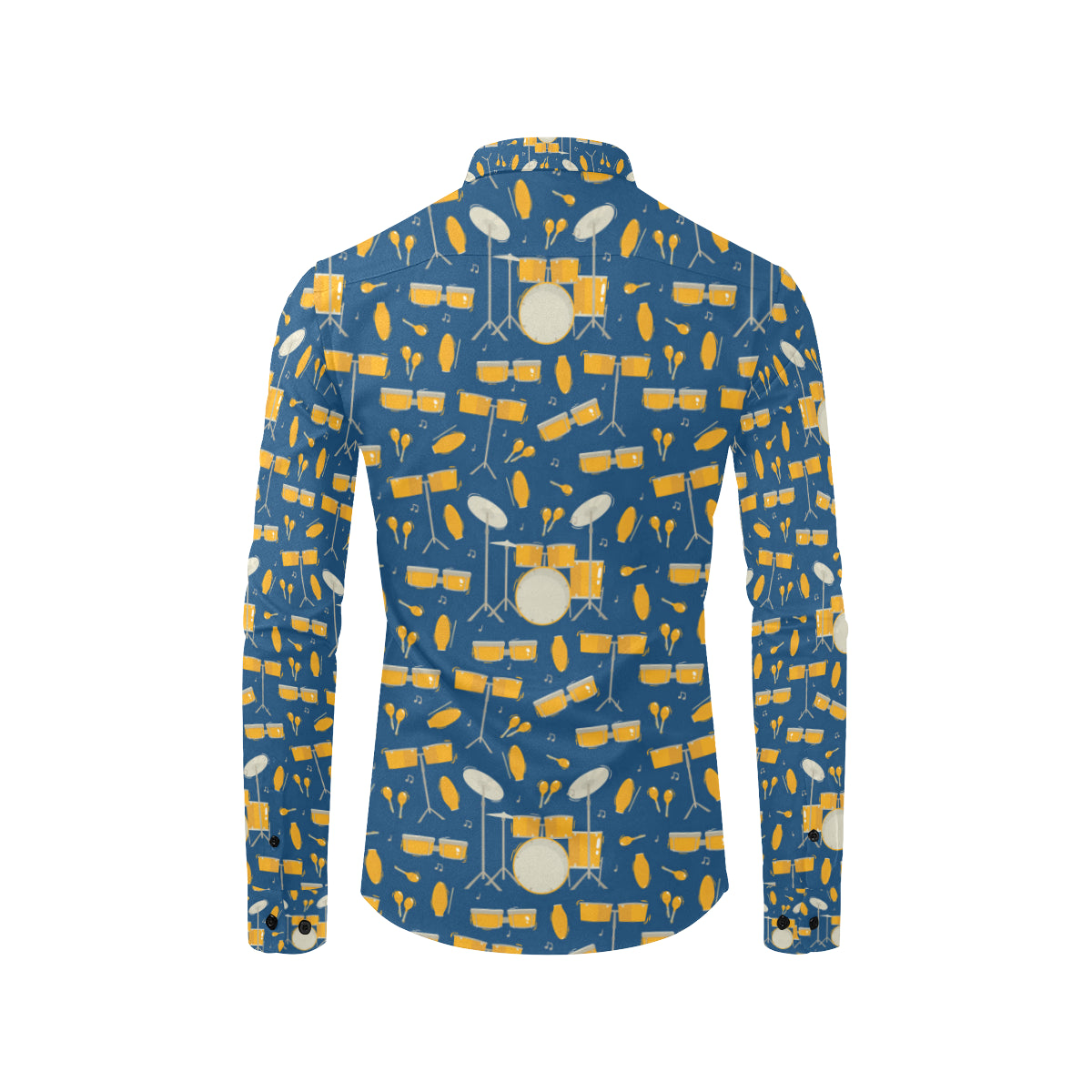 Drum Set Pattern Print Design 03 Men's Long Sleeve Shirt