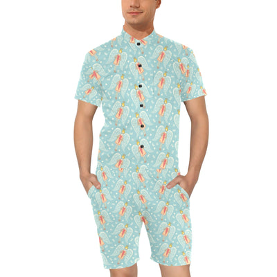 Angel Pattern Print Design 01 Men's Romper